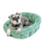 KindTail Lounger Green dog bed with grey dog 